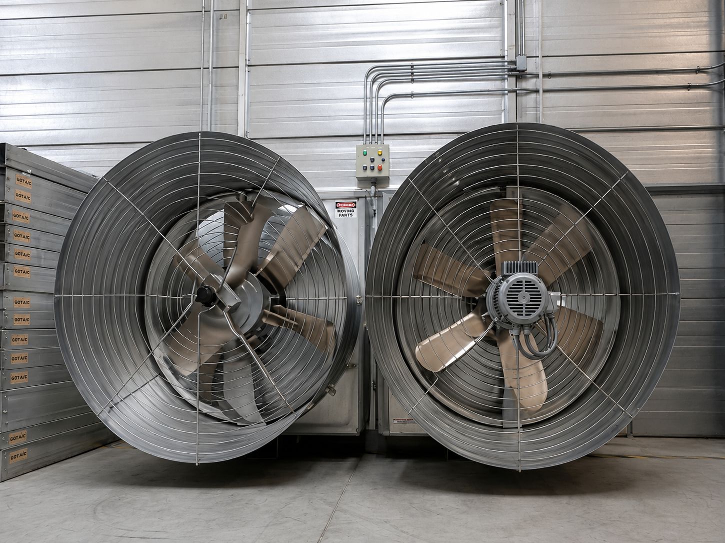 Ventilator conic în funcțiune